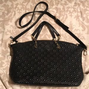 Black Quilted Tory Burch Handbag
